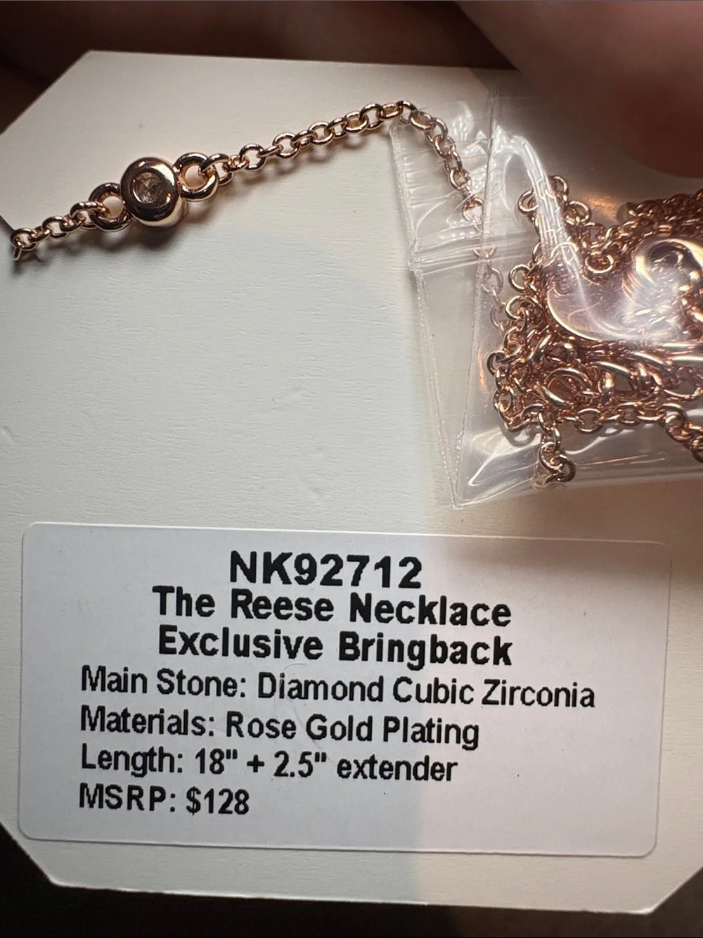 Bomb Party - OG Necklace - Exclusive Bringback - Diamond CZ - Rose Gold